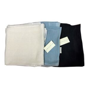 Lord & Taylor Silk Chiffon Semi Sheer Scarves/Wraps - 3 Ivory/Blue/Black NWT